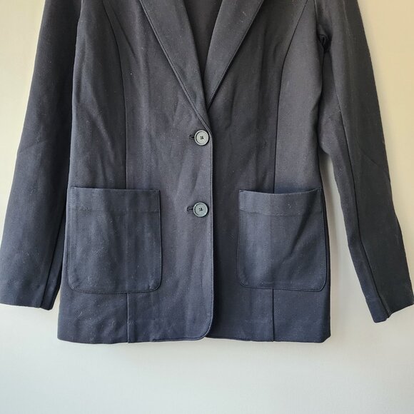 Isaac Mizrahi Live! Stretch Knit Blazer Jacket | XXS | Pitch Black New - Picture 3 of 9